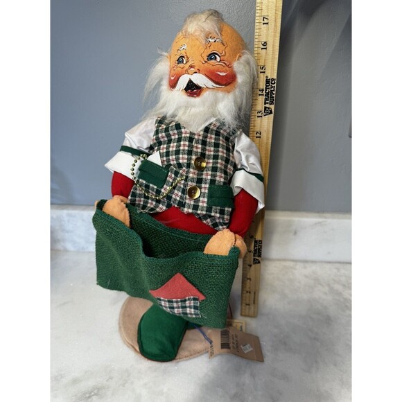 Annalee Mobilitee Doll 18" Santa Claus Christmas Card Holder with Sack 1995 - Picture 13 of 16